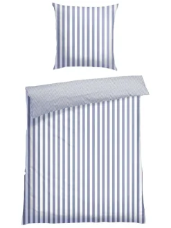 Renforcé-Bettwäsche-Set in Hellblau/ Weiß