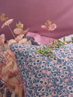 Renforcé-Bettwäsche-Set in Rosa/ Blau