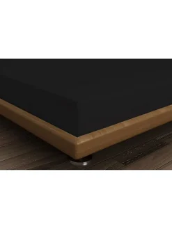 Renforcé-Spannbettlaken in Schwarz