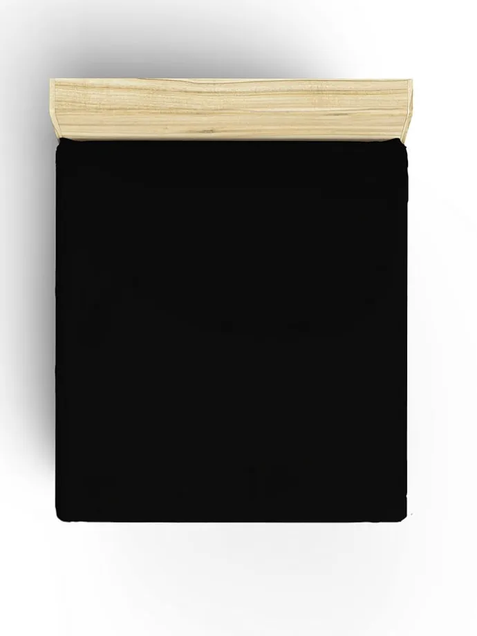 Renforcé-Spannbettlaken in Schwarz