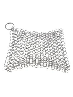 Ringreiniger für Gusseisen Feuertöpfe Netzreiniger 12,5x12,5cm in silber