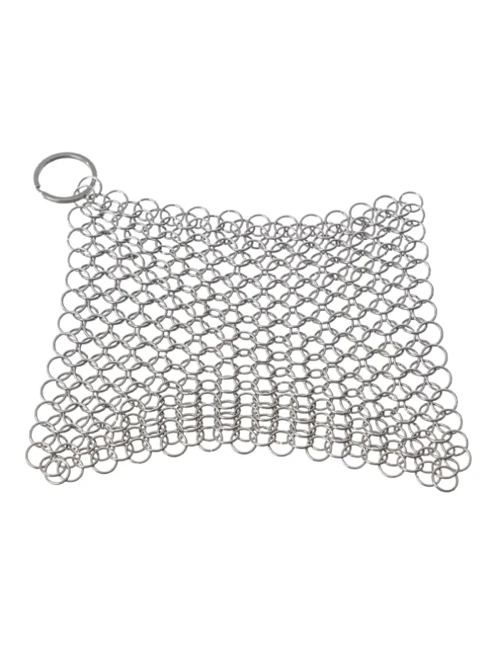 Ringreiniger für Gusseisen Feuertöpfe Netzreiniger 12,5x12,5cm in silber