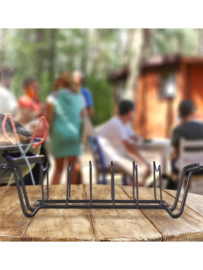 Rippchenhalter in Schwarz