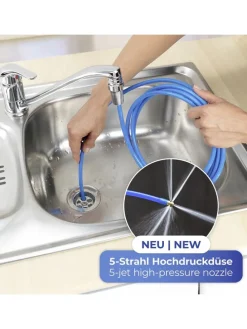 Rohrreinigungsschlauch in Blau - (L)250 x Ø 3 cm