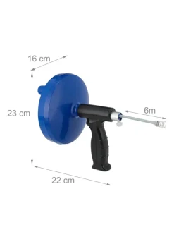 Rohrreinigungsspirale in Blau/ Schwarz - 6 m