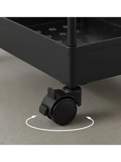 Rollwagen in Schwarz - (B)40 x (H)62,5 x (T)22 cm