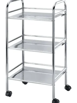 Rollwagen in Silber - (B)41 x (H)75 x (T)32 cm