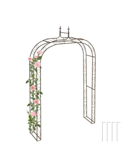 Rosenbogen in Braun - (B)155 x (H)240 x (T)39 cm
