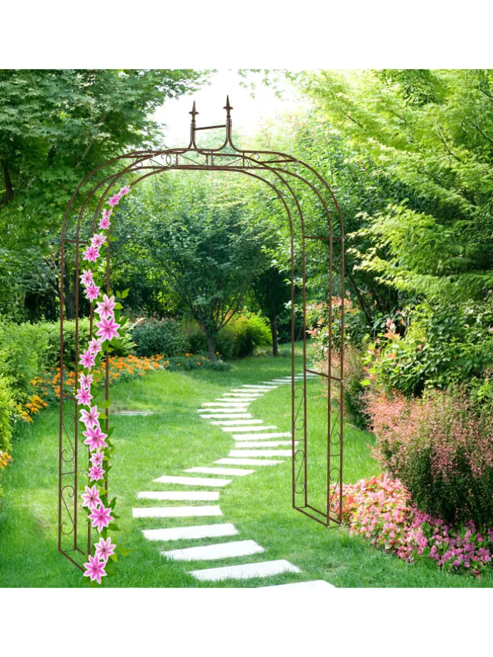 Rosenbogen in Braun - (B)155 x (H)240 x (T)39 cm