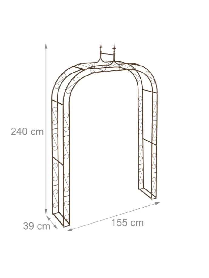 Rosenbogen in Braun - (B)155 x (H)240 x (T)39 cm
