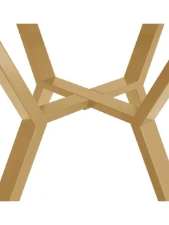 Runder Esstisch in Gold mit Marmorplatte Durchmesser 100 cm