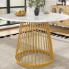 Runder Esstisch in Gold 80x80x76 cm mit Metallbeinen