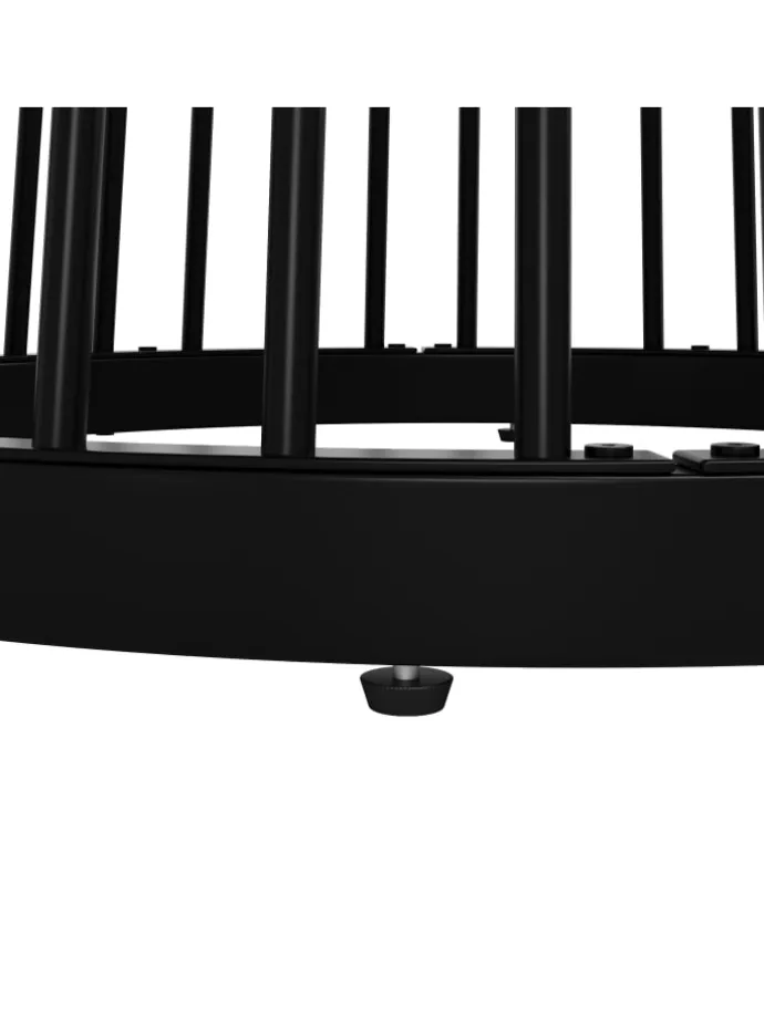 Runder Esstisch in Schwarz 80x80x76 cm mit Metallbeinen