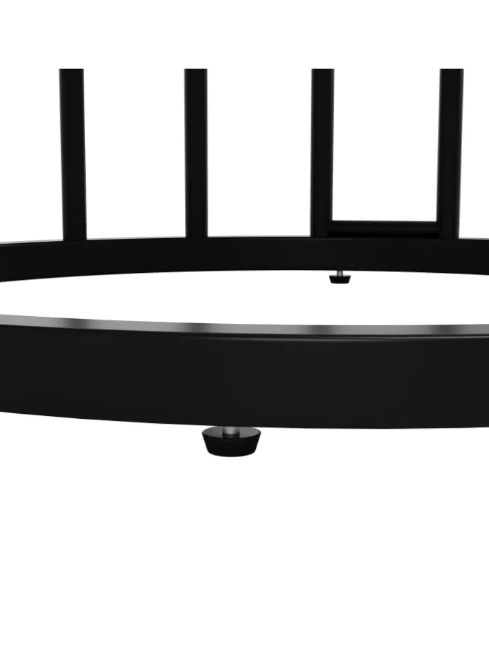 Runder Esstisch in Schwarz 80x80x76 cm mit kleiner Ablageplatte