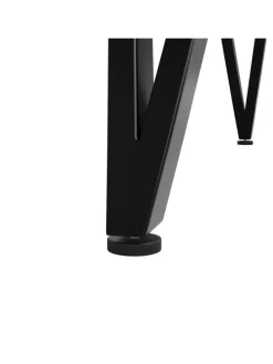 Runder Esstisch mit Marmoroptik und Metallbeinen in Schwarz