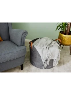 Rundkorb in Grau - (H)30 x Ø 30 cm