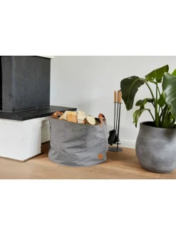 Rundkorb in Grau - (H)30 x Ø 30 cm