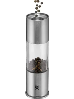 Salz- & Pfeffermühle in Silber - (H)18 x Ø 5 cm