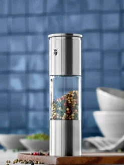 Salz- & Pfeffermühle in Silber - (H)18 x Ø 5 cm