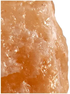 Salzkristall-Tischleuchte "Stone" in Orange - (H)19 x Ø 12 cm