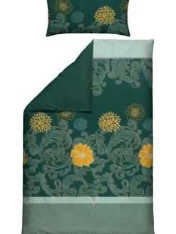 Satin Wendebettwäsche in grün