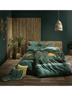 Satin Wendebettwäsche in grün