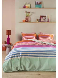 Satin-Bettwäsche-Set "Carly" in Bunt/ Rosa