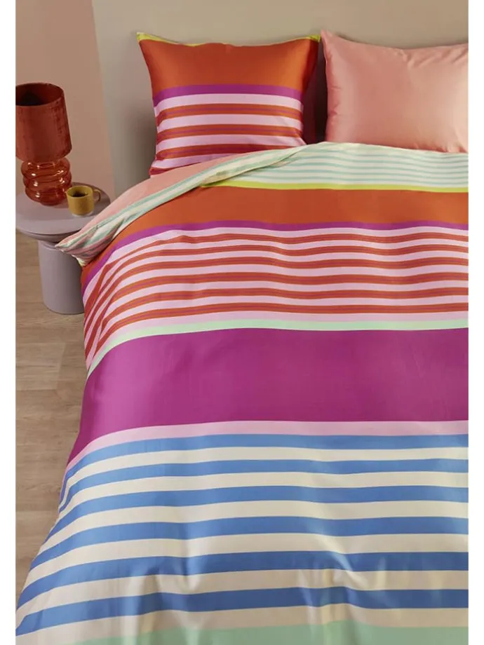 Satin-Bettwäsche-Set "Carly" in Bunt/ Rosa