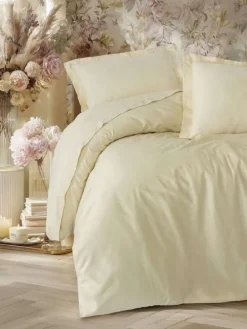 Satin-Bettwäsche-Set "Elegant" in Creme