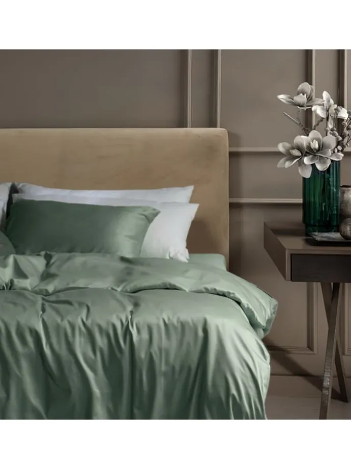 Satin-Bettwäsche-Set "Ella" in Dunkelgrün