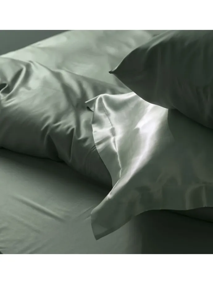 Satin-Bettwäsche-Set "Ella" in Dunkelgrün