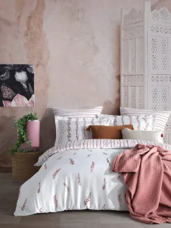 Satin-Bettwäsche-Set "Kilyos" in Weiß