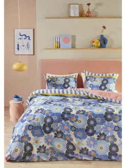 Satin-Bettwäsche-Set ''Nica'' in Blau