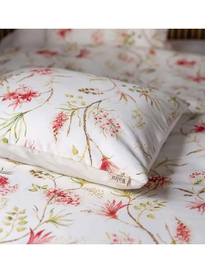 Satin-Bettwäscheset "Spring Beauty" in Beige/ Rosa/ Grün