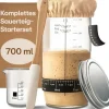 Sauerteig Starter Set aus Glas (700 ml) Komplett-Set mit Anleitung