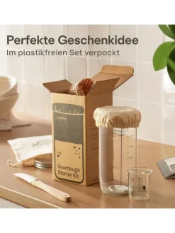 Sauerteig Starter Set aus Glas (700 ml) Komplett-Set mit Anleitung