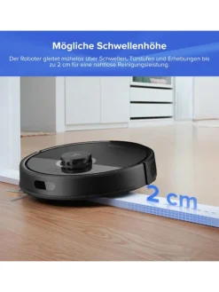 Saugroboter Q7 BF+ in Schwarz, 8000 Pa, Dual Anti-Tangle-System