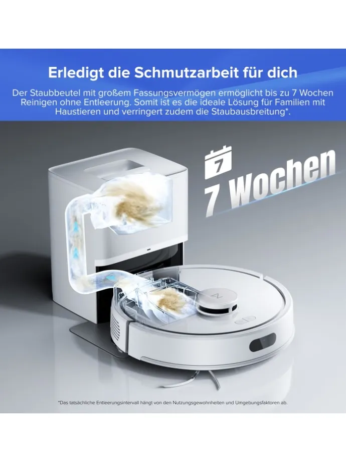 Saugroboter Q7 BF+ in Weiß, 8000 Pa, Dual Anti-Tangle-System