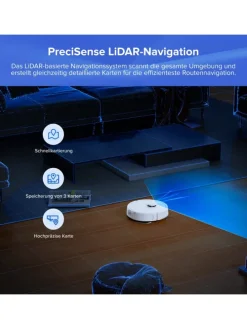 Saugroboter Q7 BF+ in Weiß, 8000 Pa, Dual Anti-Tangle-System