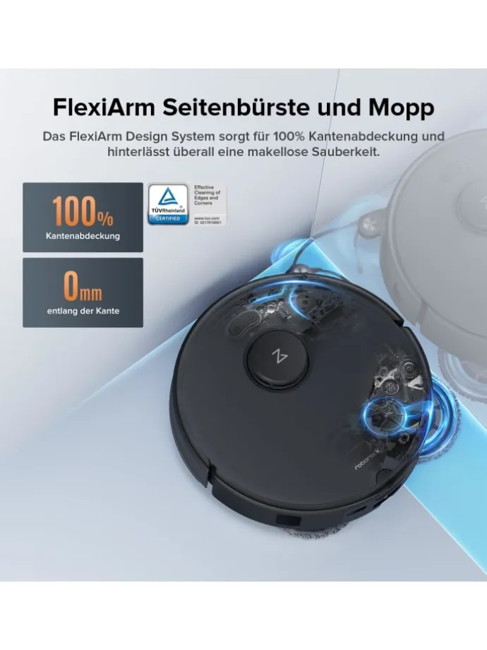 Saugroboter Qrevo Edge S5A in Schwarz, 18500Pa, Dual Anti-Tangle-System