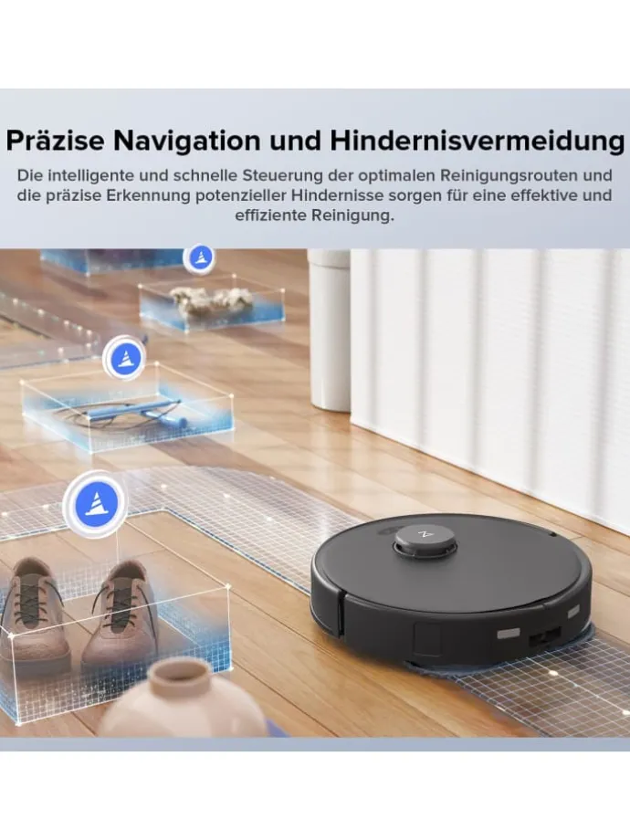 Saugroboter Qrevo Edge S5A in Schwarz, 18500Pa, Dual Anti-Tangle-System