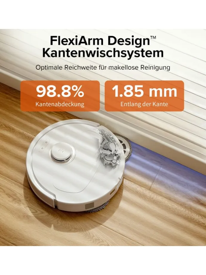 Saugroboter Qrevo Pro in Weiß, 60°C-Heißwasser-Moppwäsche