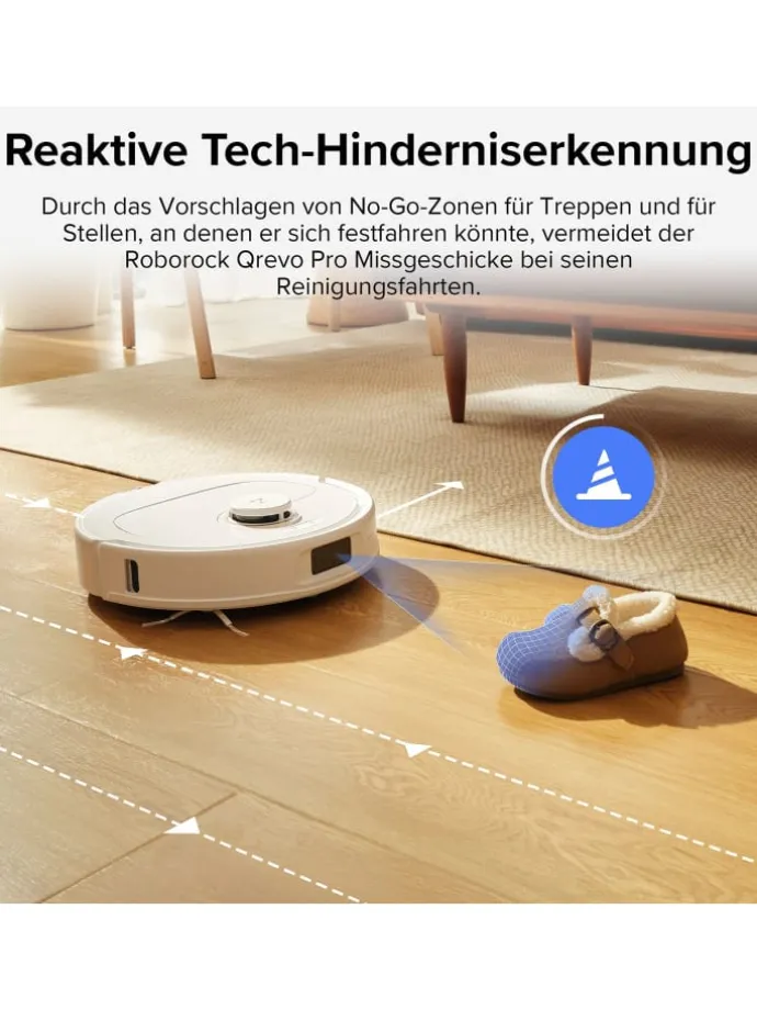 Saugroboter Qrevo Pro in Weiß, 60°C-Heißwasser-Moppwäsche