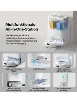 Saugroboter QV 35A in Weiß, mit Wischfunktion&Hebarem Wischmopp, 8000Pa