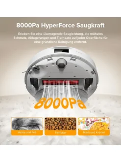 Saugroboter QV 35A in Weiß, mit Wischfunktion&Hebarem Wischmopp, 8000Pa