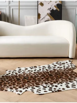 Schaffell BOGONG in Braun/Schwarz/Weiß - (W) 130 x (H) 1 x (L) 170 cm