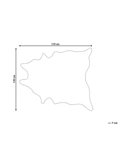 Schaffell BOGONG in Braun/Schwarz/Weiß - (W) 130 x (H) 1 x (L) 170 cm