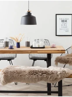 Schaffell ULURU in Braun - (W) 65 x (H) 8 x (L) 100 cm