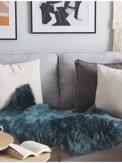 Schaffell ULURU in Grün - (W) 65 x (H) 8 x (L) 100 cm