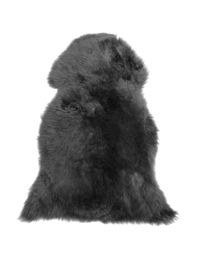 Schaffell ULURU in Schwarz - (W) 65 x (H) 8 x (L) 100 cm